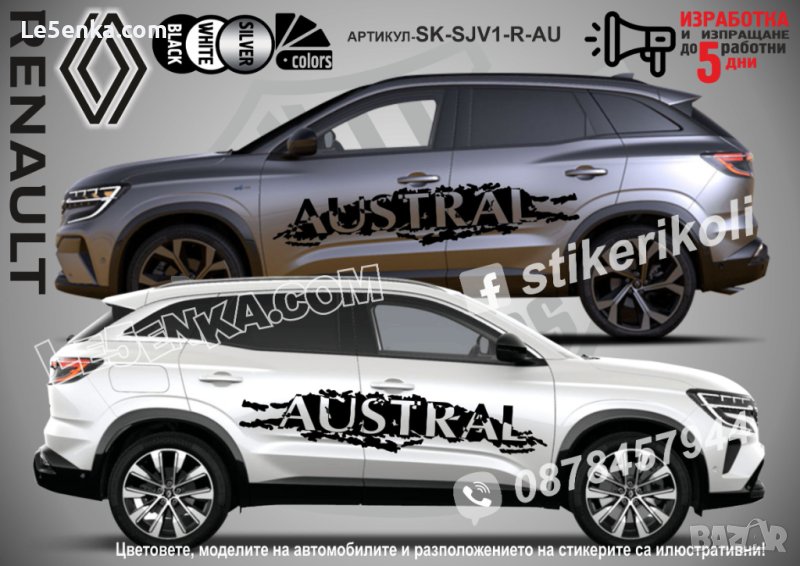 RENAULT AUSTRAL стикери надписи лепенки фолио SK-SJV1-R-AU, снимка 1