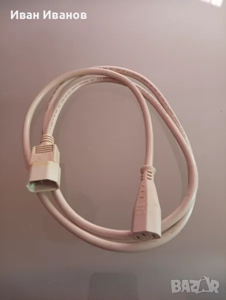 Продавам кабел захранване/удължител/ монитор,настолен компютър бял, снимка 1