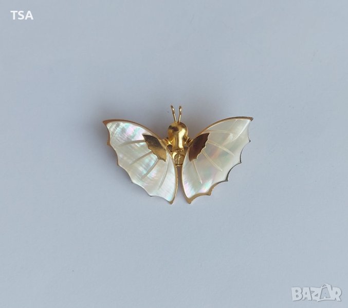 Брошка – Бяла Седефена пеперуда , снимка 1