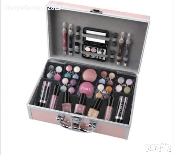 Куфарче с гримове в цвят розово злато , снимка 1