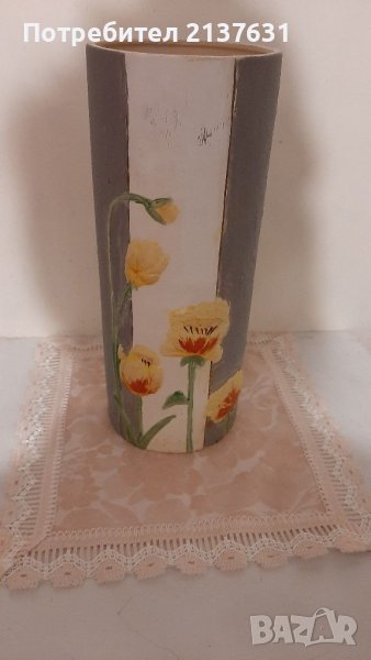 ГОЛЯМА КЕРАМИЧНА ВАЗА  - ръчно Рисувана , снимка 1