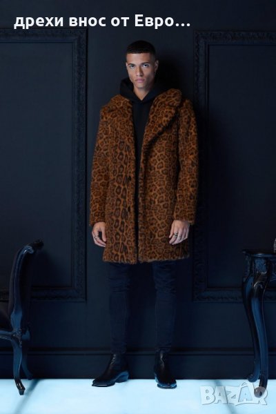 BOOHOOMAN Premium Мъжко леопардово палто размер Л, снимка 1