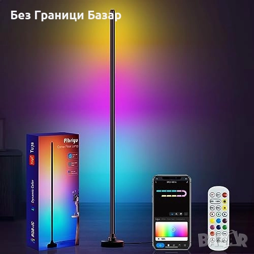 Нова RGB LED ъглова лампа 55" с APP, дистанционно и музикален синхрон, снимка 1