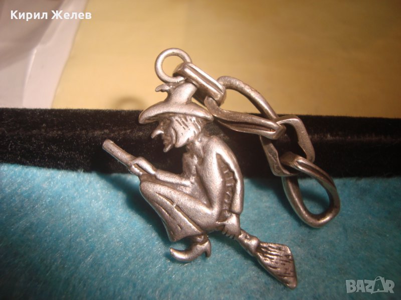 СРЕБЪРНА БАБА ЯГА СТАРА СРЕБЪРНА ФИГУРКА ВИСУЛКА ИЗЦЯЛО РЪЧНА МАЙСТОРСКА АРТ ИЗРАБОТКА УНИКАТ 21915, снимка 1