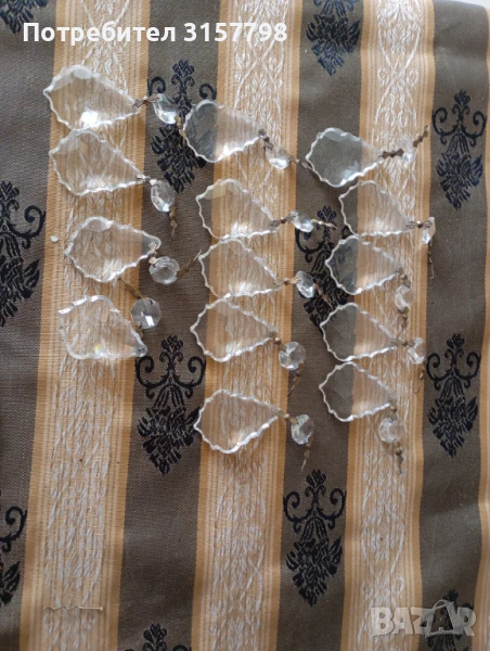 Четиринадесет стъклени,кристални висулки за полилей, снимка 1