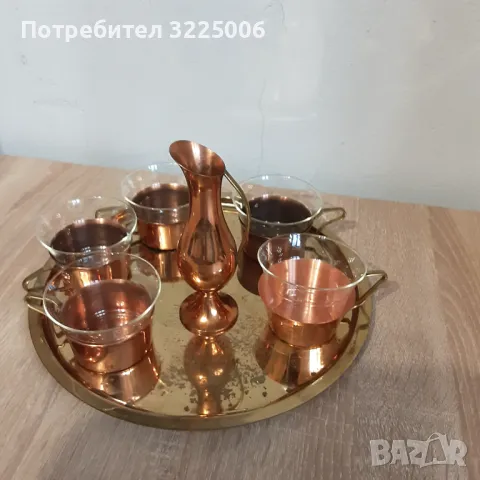 Сервиз за чай с медни поставки, снимка 1