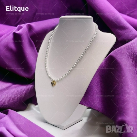 Лъскава любов дамско колие от медицинска стомана тип перли F e s t i n a