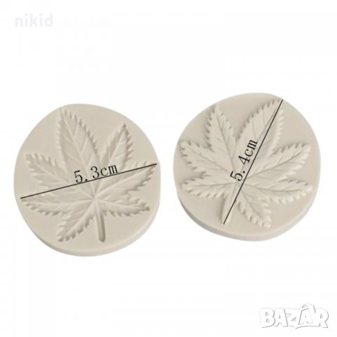 Клен Явор 2 части силиконов молд вейнър вайнър украса декор фондан шоколад торта, снимка 4 - Форми - 27407646