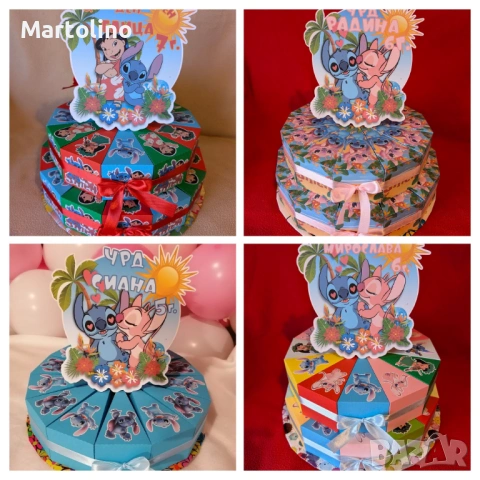 Картонена торта Лило и Стич, снимка 5 - Други - 53015186