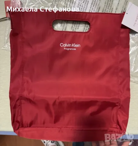 Червена дамска чанта Calvin Klein, снимка 2 - Чанти - 50384114