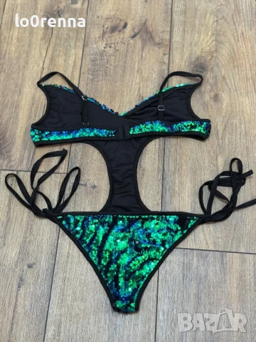 Бански с пайети, снимка 2 - Бански костюми - 51216070