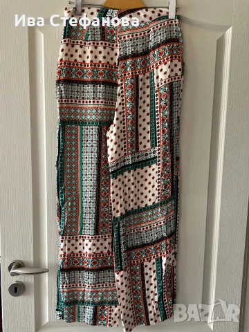 Нов висока талия ежедневен елегантен панталон zara Zara Зара свободна кройка 100 % вискоза  , снимка 6 - Панталони - 46264671