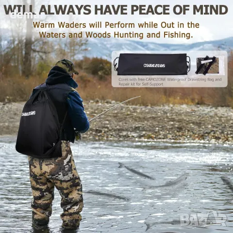 UNISPO Неопренови ботуши до кръста, подсилен колан за кръста и подложки за коленете, XS, снимка 8 - Екипировка - 49708546