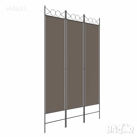 vidaXL Параван за стая, 3 панела, антрацит, 120x200 cм, текстил