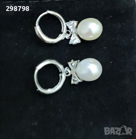 Дамски обеци от естествени перли и сребро, снимка 13 - Обеци - 36078975