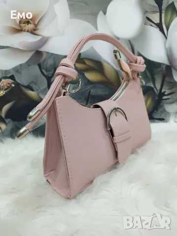 Малка дамска кожена чанта с цип, голямо разнообразие от цветове, снимка 6 - Чанти - 48429219