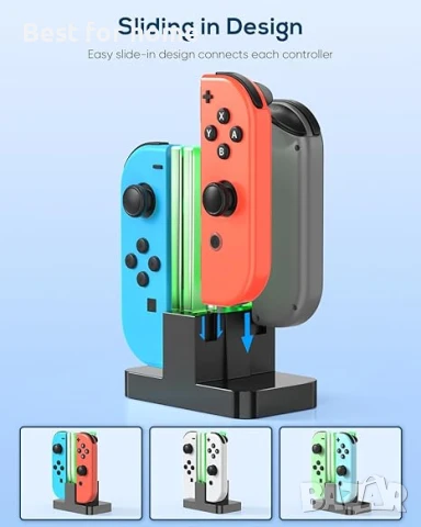FYOUNG Докинг станция за зареждане за Switch и зарядно за Switch OLED конзола за Joy Cons, снимка 4 - Аксесоари - 50630700
