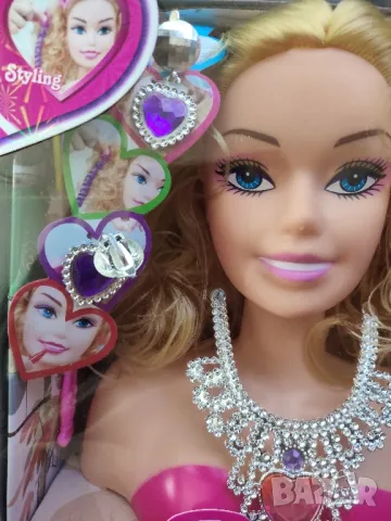 Голяма глава за прически с гримове и аксесоари, снимка 3 - Играчки за стая - 47266154