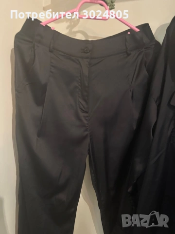 Черен сатенен сет, снимка 3 - Костюми - 53561807