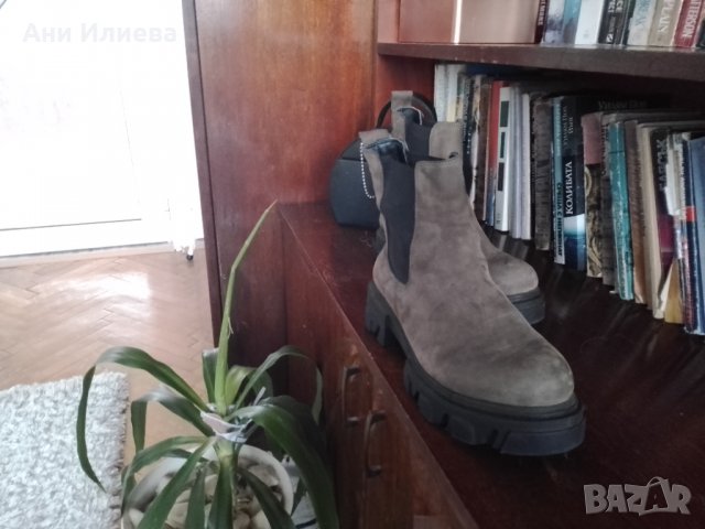 Много актуален модел - тютюневи боти естествен велур / набук