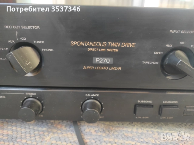Stereo Усилвател SONY TA F270, снимка 2 - Ресийвъри, усилватели, смесителни пултове - 53696550