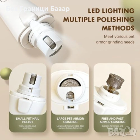 Нова Електрическа нокторезачка за кучета и котки с LED и пила шлайф, снимка 8 - За кучета - 53838635