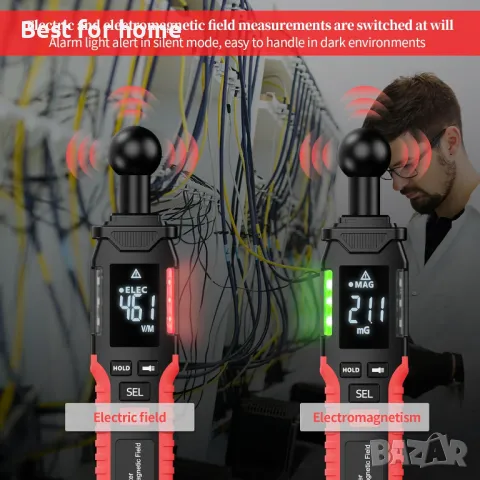 QLUUE EMF Meter Уред за измерване на електромагнитно излъчване, снимка 8 - Други инструменти - 47446370