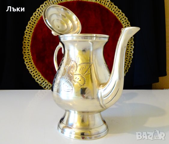 Английска бронзова кана,чайник,барокови цветя. , снимка 6 - Антикварни и старинни предмети - 35816977