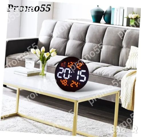 Светещ стенен часовник с голям лед дисплей, снимка 4 - Стенни часовници - 49071894