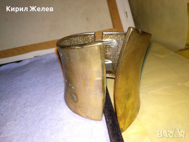 СТАРА ПОЗЛАТЕНА МАРКОВА MNG МОДНА МЕДНА АРТ ГРИВНА 7278, снимка 4 - Гривни - 41269226