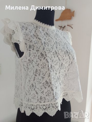 Дамска блуза от памучна дантела, снимка 2 - Корсети, бюстиета, топове - 41908346