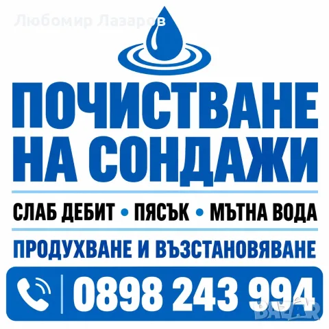 Почистване на сондажи – слаб дебит, пясък, мътна вода