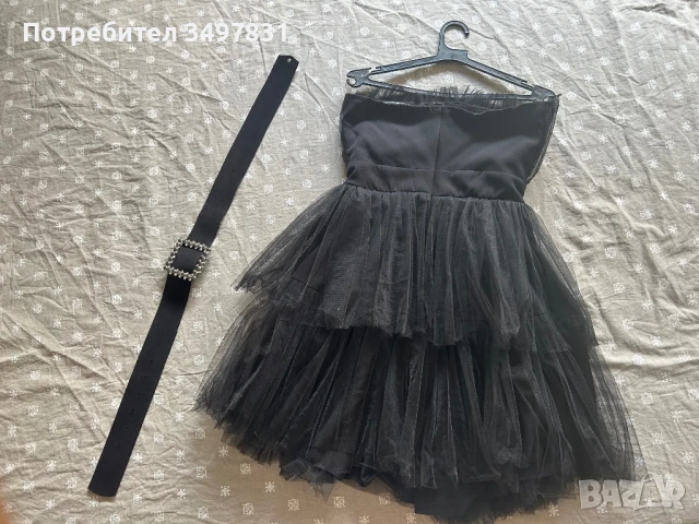 Официална рокля-черен тюл, снимка 2 - Рокли - 50995892