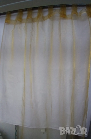 Прозрачни копринени златисти пердета за прозорци., снимка 6 - Пердета и завеси - 51359986