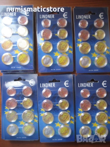 LINDNER – Опаковка за евро сет от 1 цент до 2 евро с капсули, снимка 3 - Нумизматика и бонистика - 49716561