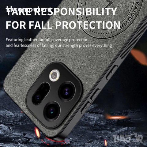 Магнитен Калъф WANLONFENG SD1 за Oppo Find X9 5G - Nappa кожа, PC+TPU, Тънък, Вкл. Протектор - 4 Цвя, снимка 5 - Калъфи, кейсове - 53412254