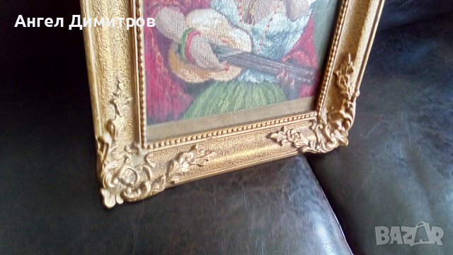 Страхотен ретро ръчен гоблен Циганката, снимка 10 - Антикварни и старинни предмети - 36117007