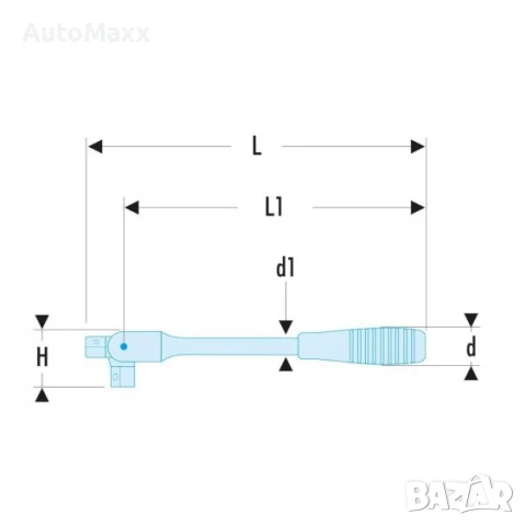 FACOM J.140A - 260 мм 3/8" квадратен задвижващ механизъм с удобна ръкохватка , снимка 3 - Ключове - 50930505