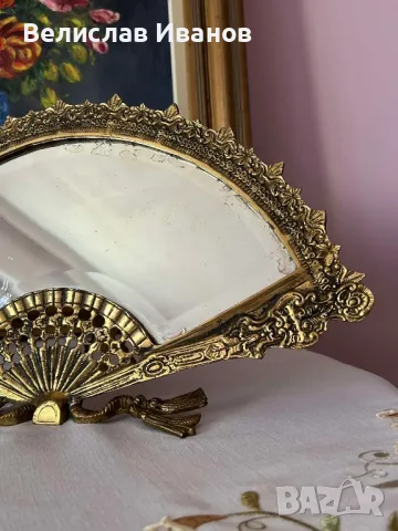 Антикварни бронзови огледала във формата на ветрила стил Наполеон III . Много редки и кресиви., снимка 8 - Антикварни и старинни предмети - 48484719