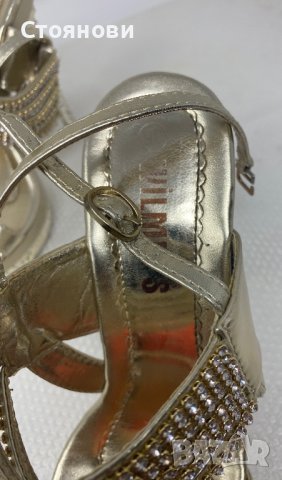 Летни Сандали с камъчета и висок ток , снимка 8 - Дамски обувки на ток - 41834768