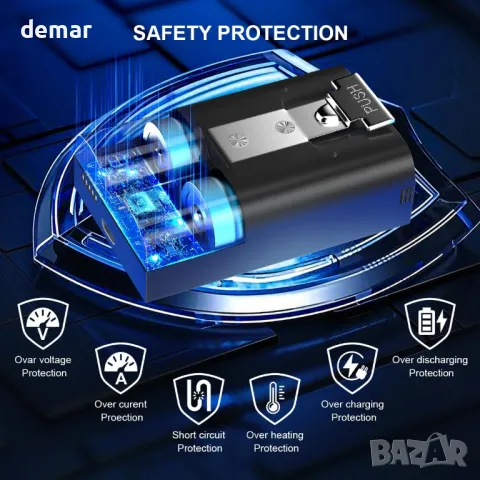 2 батерии 3,65 V 6040 mAh със зарядна станция за Ring Doorbell Camera 2/3/3+/4, снимка 3 - Друга електроника - 49086830