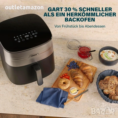 Фритюрник с горещ въздух Princess Dual Heat - 8 л XXL - Двоен нагревател, снимка 6 - Фритюрници - 53274693