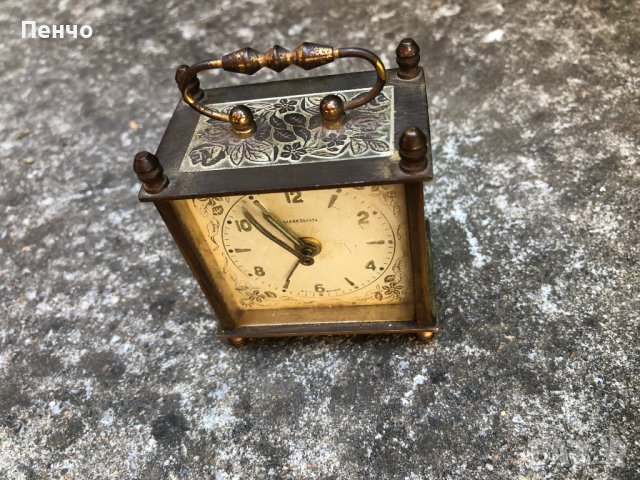 стар бронзов часовник "MARKSMAN" - WEST GERMANY - МИНИ, снимка 4 - Антикварни и старинни предмети - 41411409