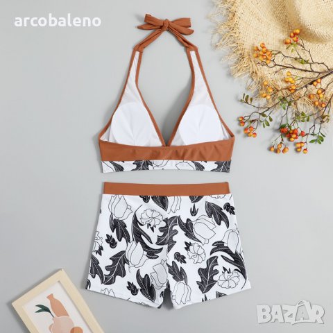 Дамски бански костюм къси панталони с висока талия, 5цвята , снимка 13 - Бански костюми - 40146918