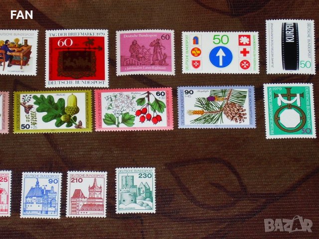 50 бр. стари пощенски марки от Западна Германия /бившата ФРГ/ от 70-те години на ХХ век без печати, снимка 3 - Колекции - 42479864