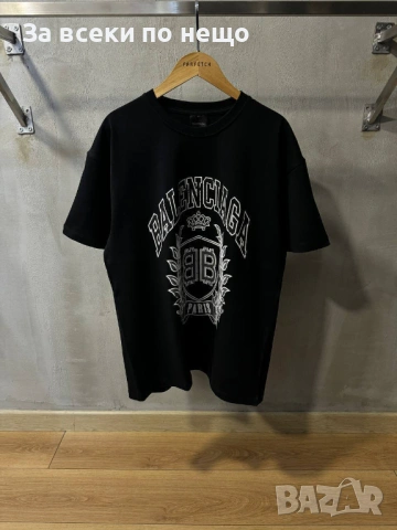 Balenciaga Мъжка Черна Тениска👕Мъжка Блуза С Къс Ръкав В Черен Цвят Код MensPoint82