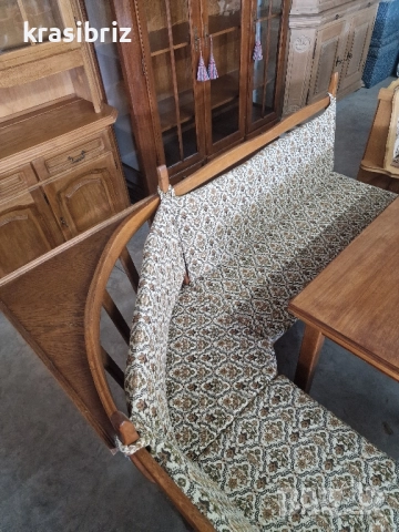 К-т Масивен Кухненски Ъгъл с Разтегателна Маса и 2бр.Стола-внос от Германия!, снимка 4 - Дивани и мека мебел - 51792992