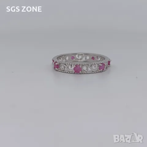 Сребърен Пръстен с Рубин, Сапфир, Изумруд , снимка 9 - Пръстени - 50311199