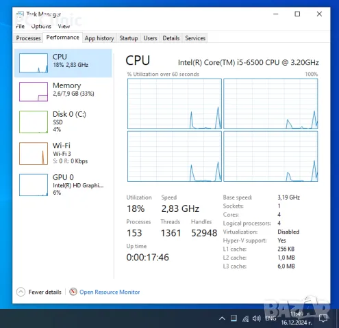 HP EliteDesk 800 G2 Mini intel core i5 6500 | 3.60 GHz| COM RS 232|DDR4| SATA & NVME |WiFi| компютър, снимка 6 - Работни компютри - 48366058
