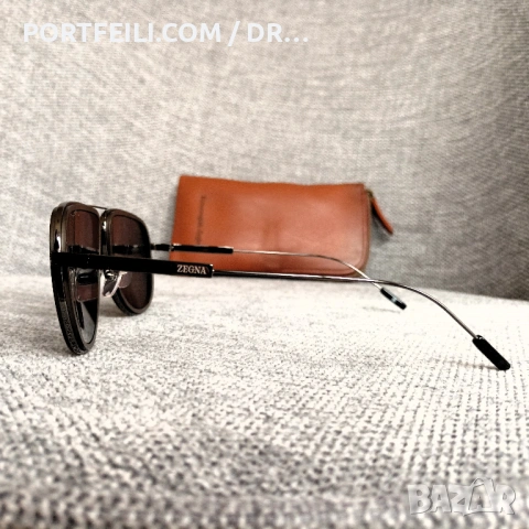 Мъжки слънчеви очила на Ermenegildo Zegna, made in Italy, черен авиатор, снимка 10 - Слънчеви и диоптрични очила - 53613970
